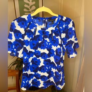 Blue floral blouse